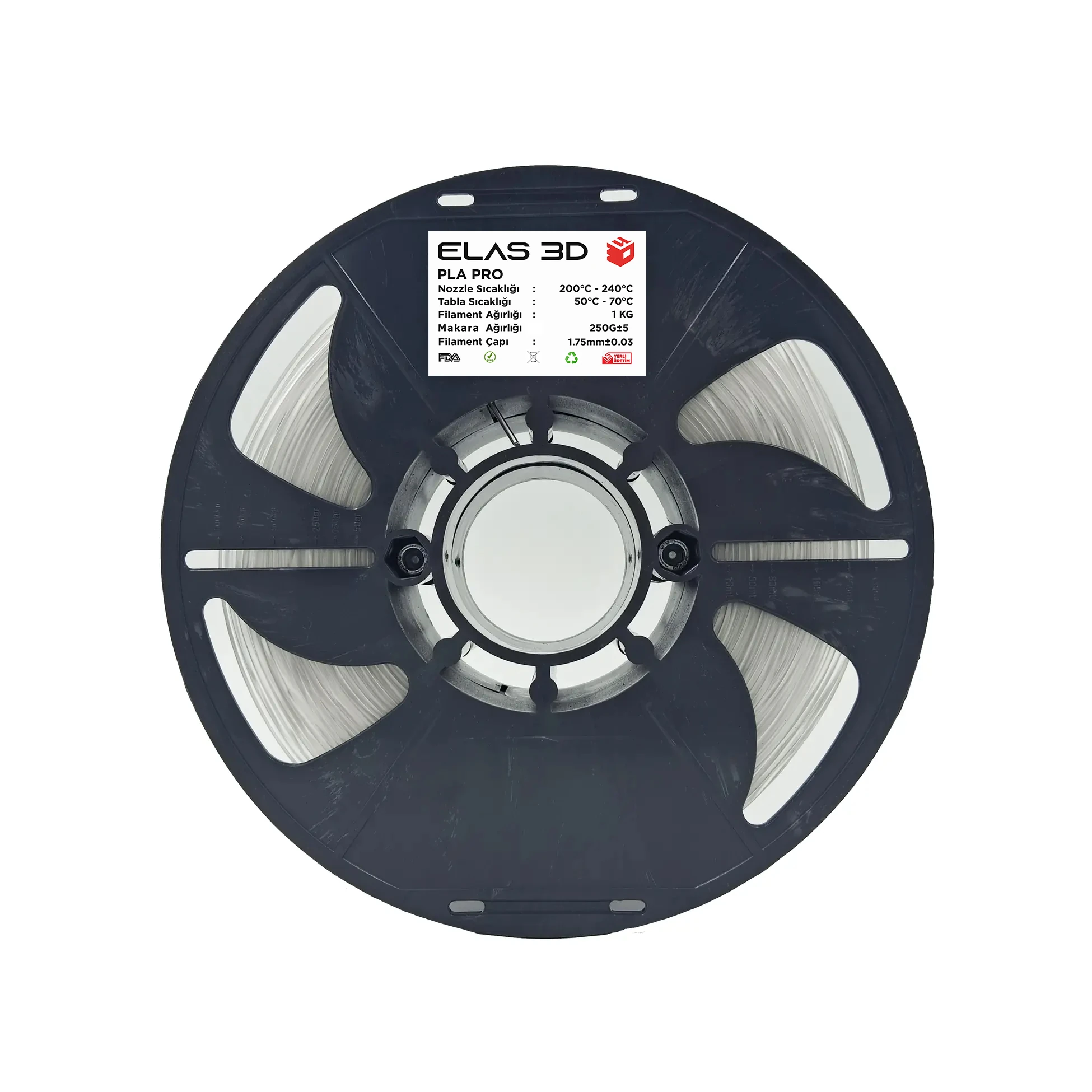 Elas PLA PRO Şeffaf Filament 1.75mm 1KG