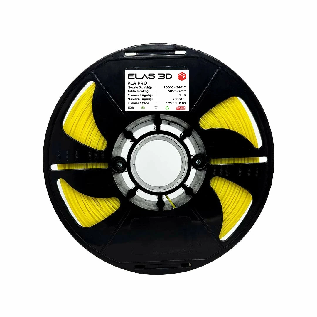 Elas PLA PRO Sarı Filament 1.75mm 1KG