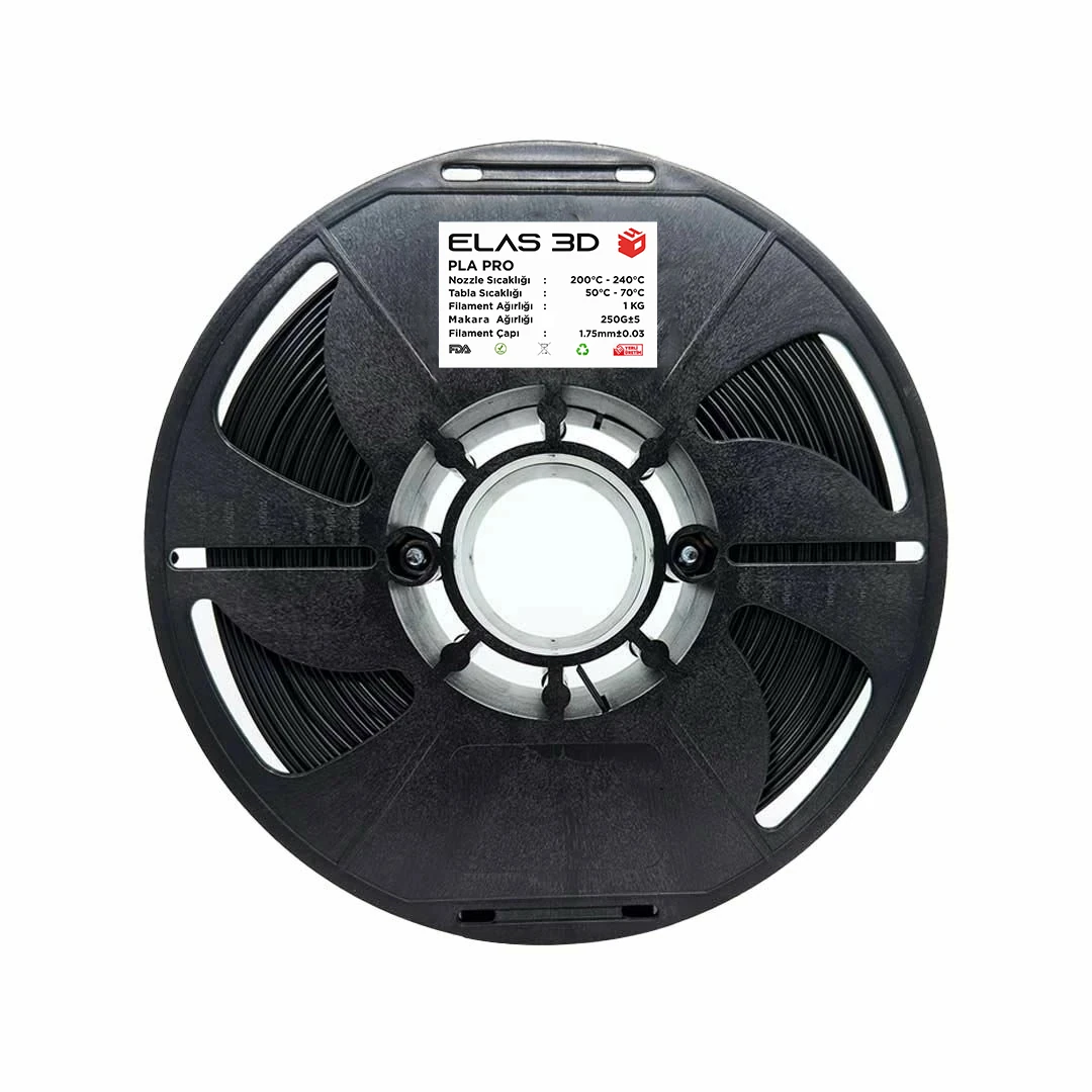 Elas PLA PRO Siyah Filament 1.75mm 1KG