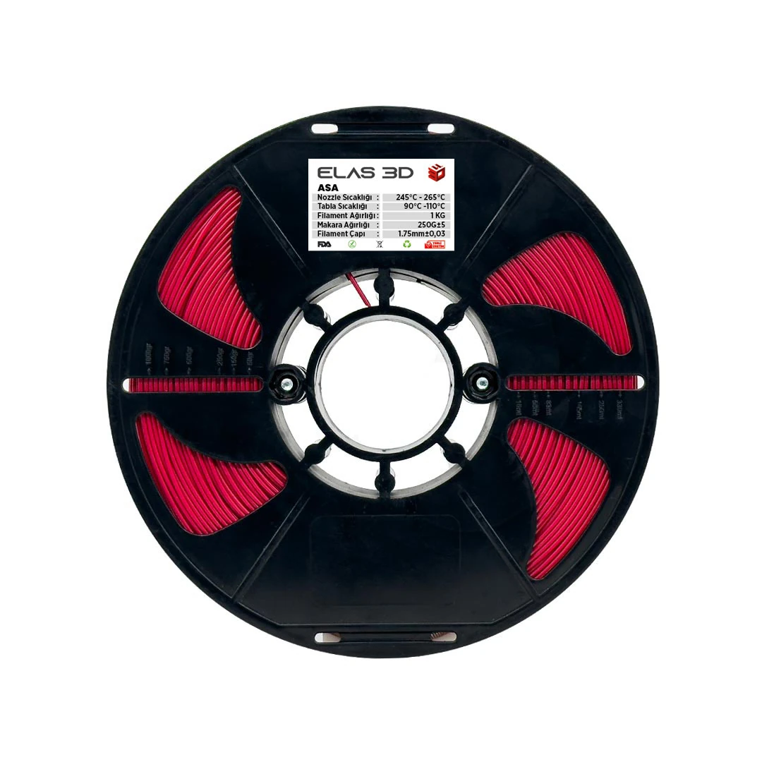 Elas ASA Kırmızı Filament 1.75mm 1KG