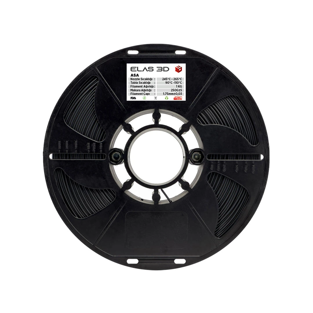 Elas ASA Siyah Filament 1.75mm 1KG