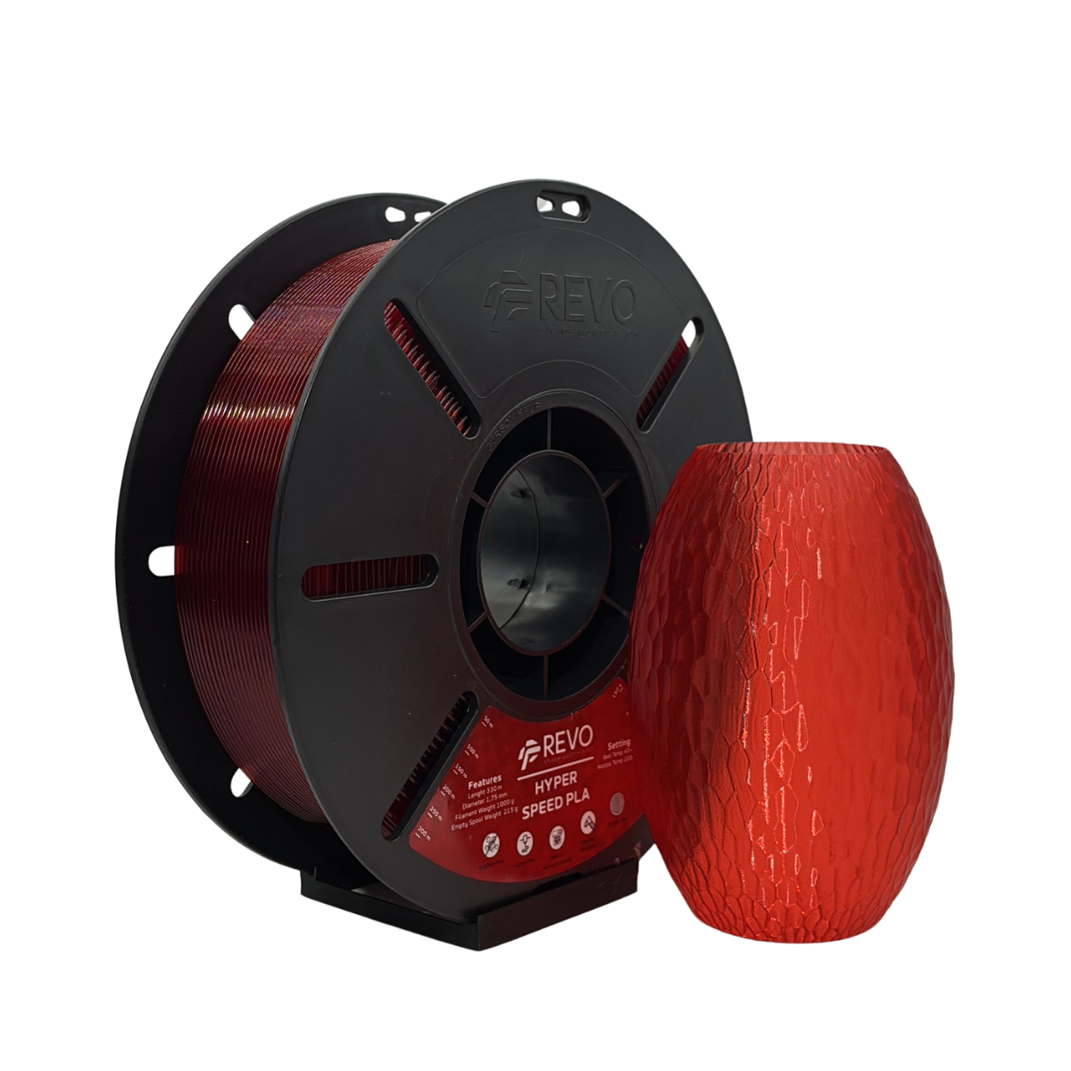 Revo Filament Hyper Speed PLA Şeffaf Kırmızı