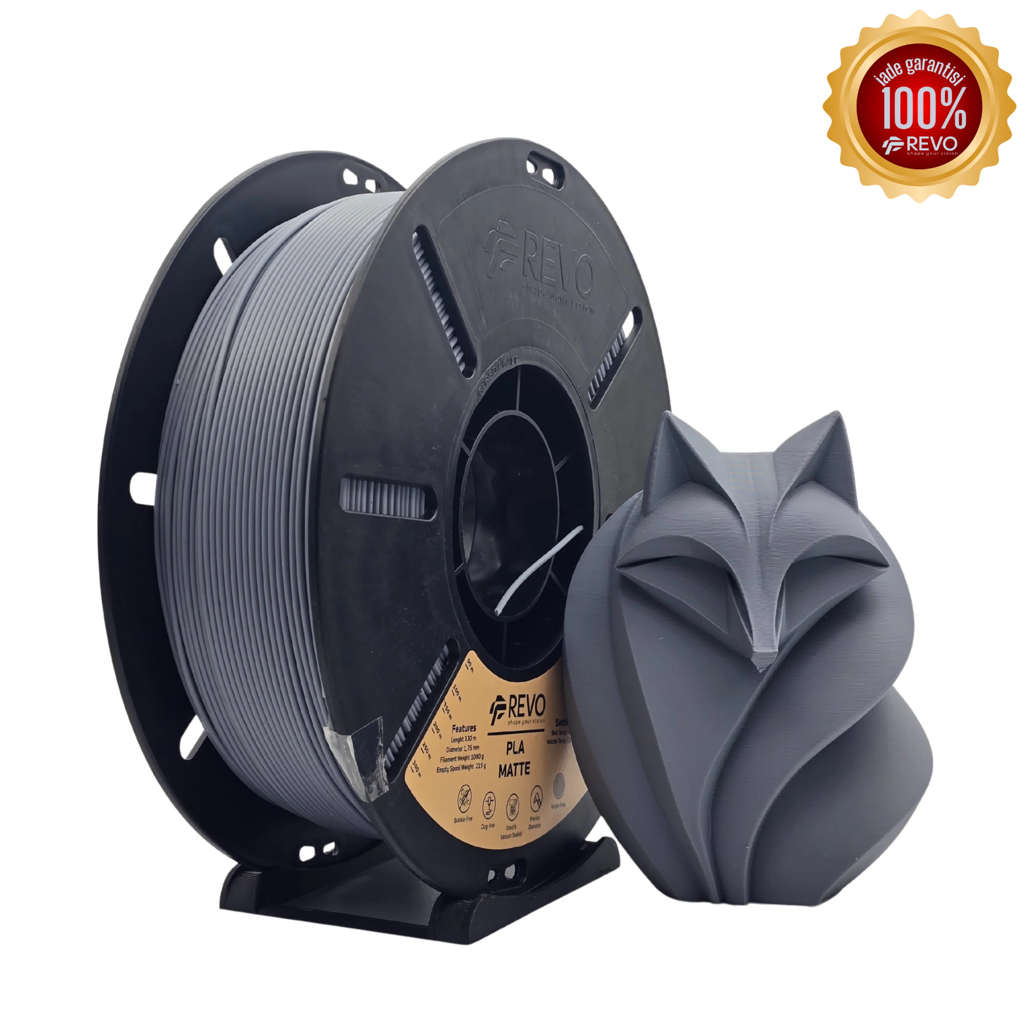 Revo Filament PLA Matte Gri