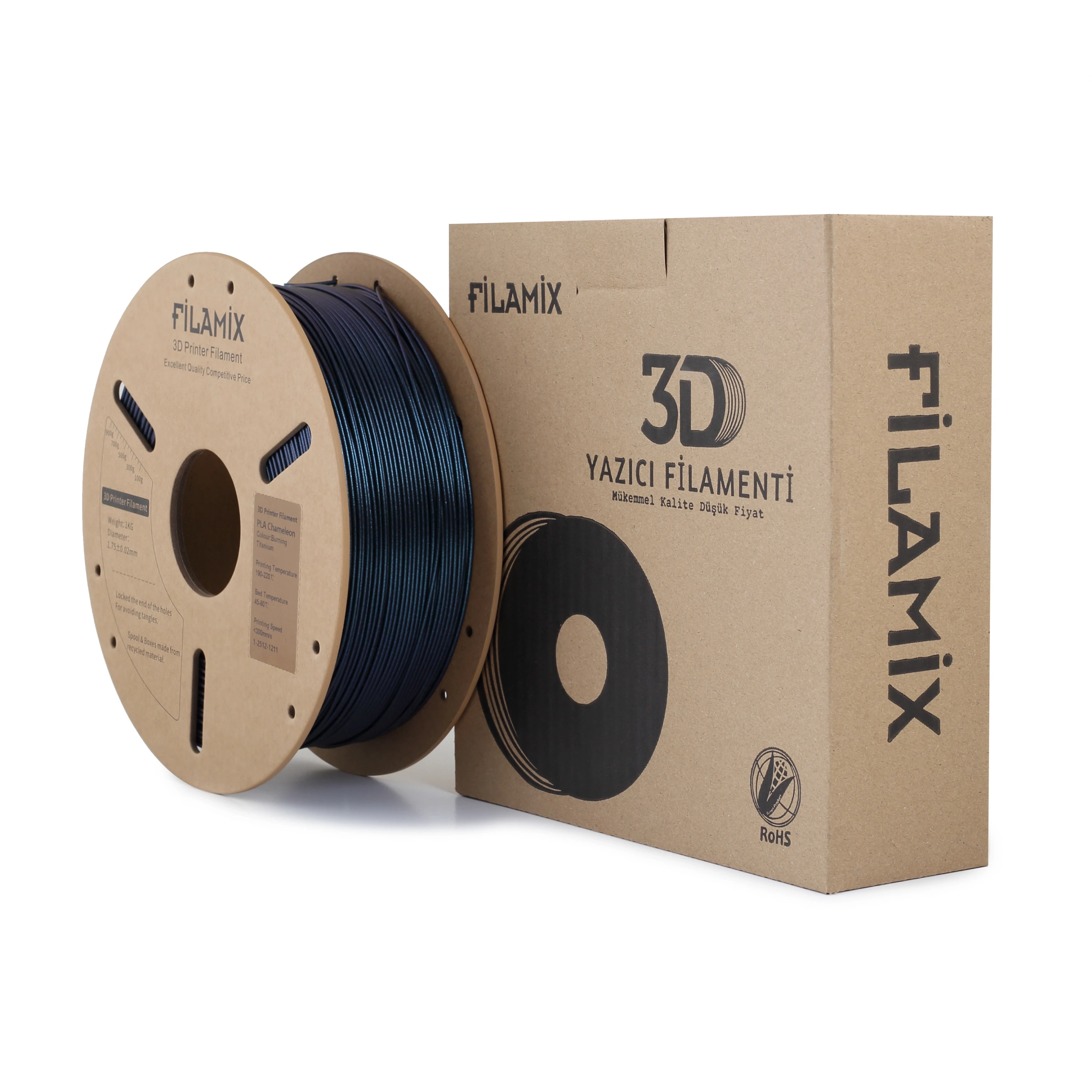 Filamix PLA Chameleon Burning Titanium Filament 1kg 1.75mm